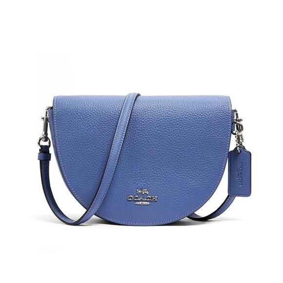 Coach Ellen Pebble Leather Chambray Blue Crossbody Bag EUC - Picture 1 of 16